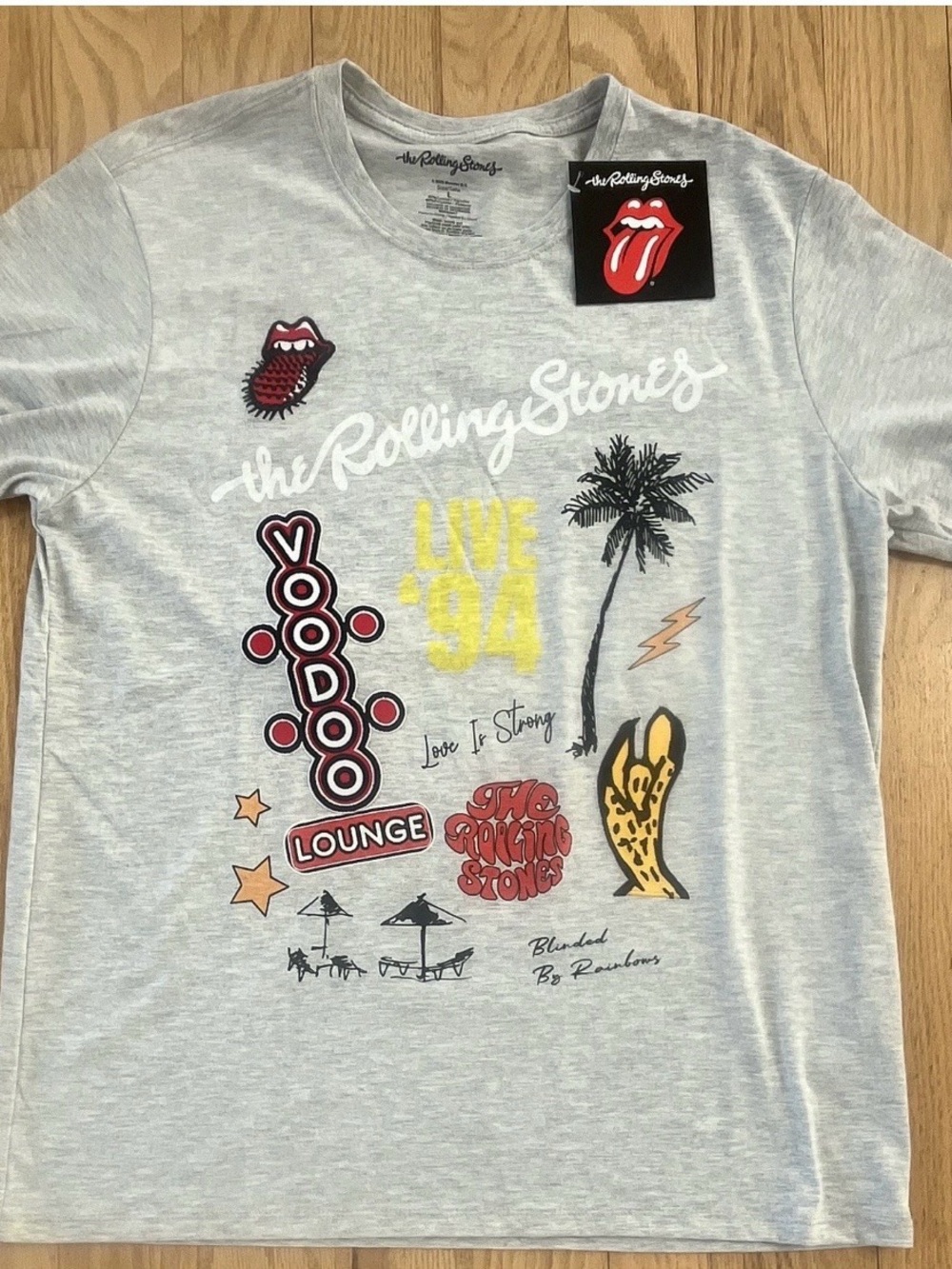 The Rolling Stones Voodoo Lounnge Gray Mens Graphic T Size L